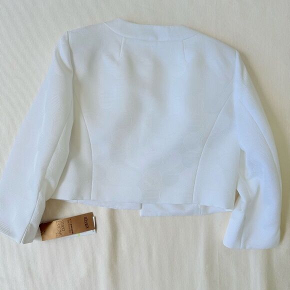 Kasper Petite Womens Dress Jacket Set White White Party Special Occassion 4P - Picture 5 of 5